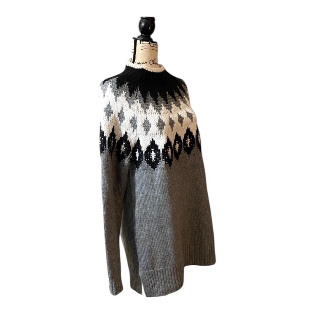 ✨LOFT Gray Fair Isle Sz XL Sweater✨ - Picture 4 of 9